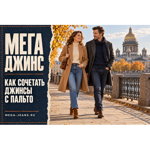 Как сочетать джинсы с пальто: длина, объём и готовые образы