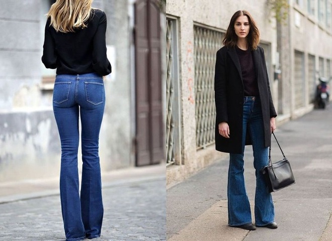 Как носить джинсы клеш этой осенью: 4 модных сочетания